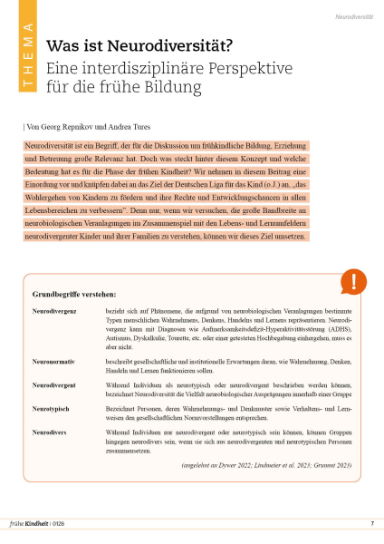Was ist Neurodiversität? Eine interdisziplinäre Perspektive für die frühe Bildung